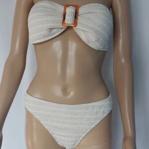 Women's Split Triangle Strapless‎ Two Piece Swimsuit size L
